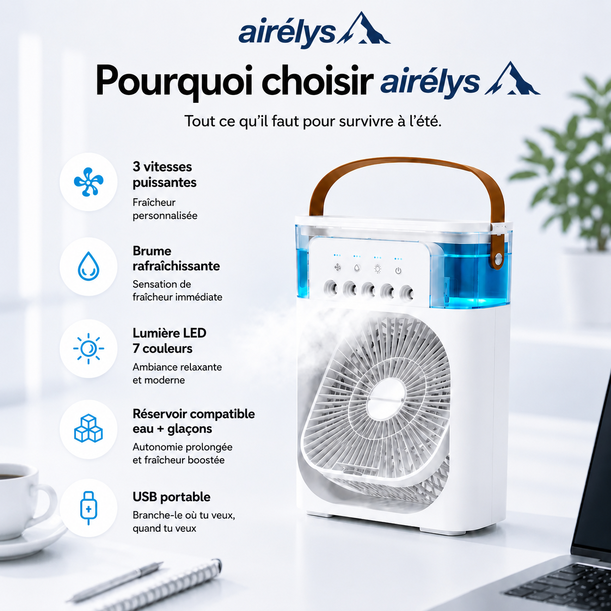 Aurélys™ | Ventilateur Climatiseur à Haute Performance